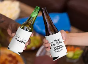 Personalisierte Koozie Dosenkühler Hochzeit Gastgeschenk (Box mit 12) - Bild 1 von 5