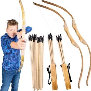 Wooden Bow & Arrow Set for Kids, Archery Set for Boys Girls Youth, Kids Bow &... - Picture 1 of 6