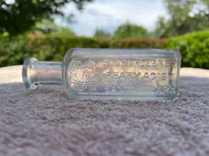 S. OBERDEENER PHARMACIST SANTA CLARA, CAL. NEAT OLD SQUARE DRUG BOTTLE NICE - Picture 1 of 4