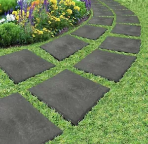 UK Garden Stepping Stone Recycled Rubber Non-toxic Non-slip Eco & Pets Friendly - Picture 1 of 3