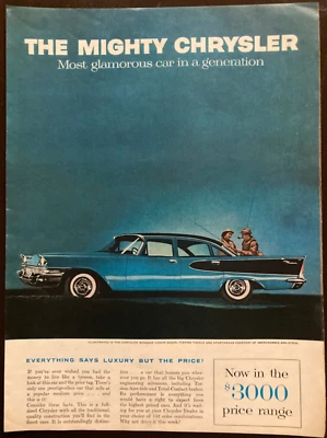 1955 The MIGHTY CHRYSLER WINDSOR FULL-Page color Time Magazine Print Ad - Image 1 of 2