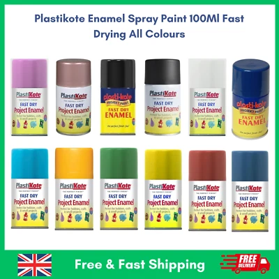 Plastikote Enamel Spray Paint 100Ml Fast Drying All Colours - Image 1 of 4