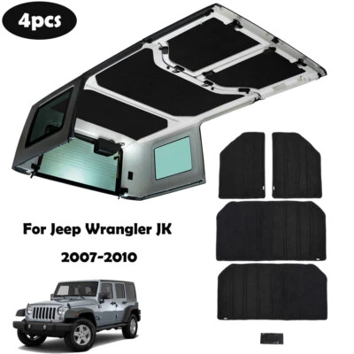 4pcs Sound Hardtop Headliner Roof Insulation Kit For Jeep Wrangler JK 4Dr 07-10 Foto 1 de 4