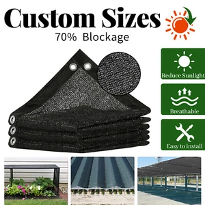 70% Black Shade Cloth,UV Resistant Netting with Upgrade Grommets for Plant Cover - Picture 1 of 10