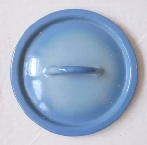 Vintage Belgium Cast Iron Blue Enamel Small Pan Pot Lid Only P7371 - Bild 1 von 4