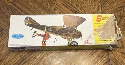 Vintage Sterling WWII SPAD Balsa Wood Airplane Kit  - Image 1 of 4