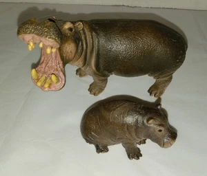 SCHLEICH KONVOLUT Nilpferd & Baby Nilpferd Figuren Rentner 1996 Tier D-73527 - Bild 1 von 6