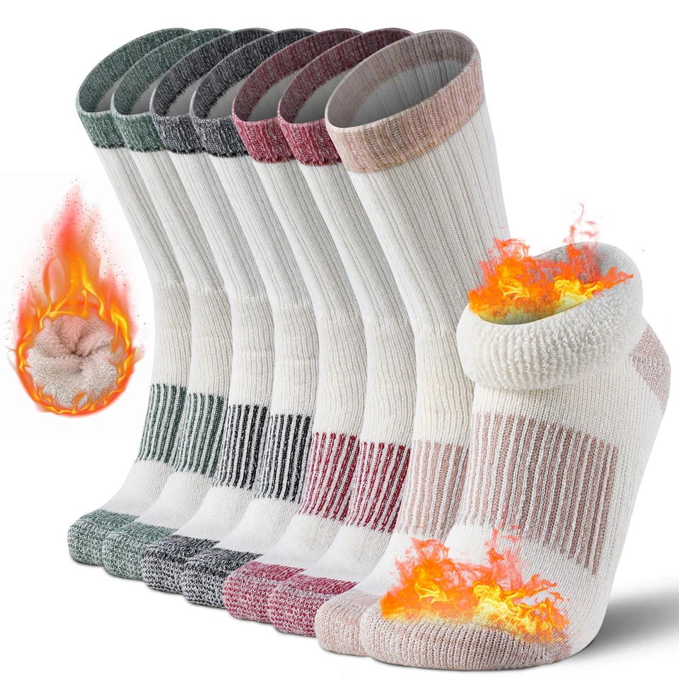 5 pares de calcetines unisex de lana, calcetines cálidos para senderismo al aire libre, calcetines que absorben la humedad Foto 1 de 4