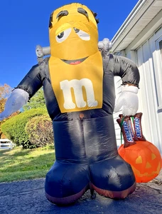 SELTEN 6' beleuchtet gelb M & M SNICKERS Blow-up Halloween aufblasbar Frankenstein - Bild 1 von 19