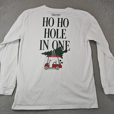 Barstool Golf Shirt Mens Medium Long Sleeve Holiday Christmas Ho Ho Hole In One - Image 1 of 4
