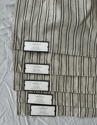 Threshold Striped Tan and Brown Placemat Set of 5 - Image 1 of 3