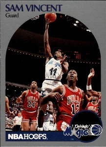 1990-91 Hoops #223 Sam Vincent with Michael Jordan wearing #12 jersey - Picture 1 of 2