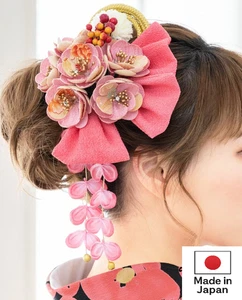 Japanischer Haarschmuck Kanzashi leicht zu tragen Tsubaki Band Fuji Sagari rosa K27 - Bild 1 von 6