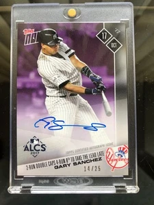 2017 Topps Now#777C Gary Sanchez Purple Autograph Card 14/25 - Picture 1 of 2
