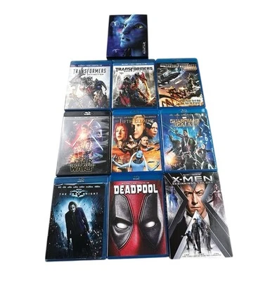Blu-ray Lot Of 10 Assorted Movies Avatar Deadpool Transformers X-Men Star Wars - Image 1 of 4