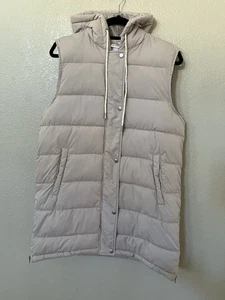 New ZELLA Long Hooded Puffer Vest In Pink Hush Size S $139 - Picture 1 of 8
