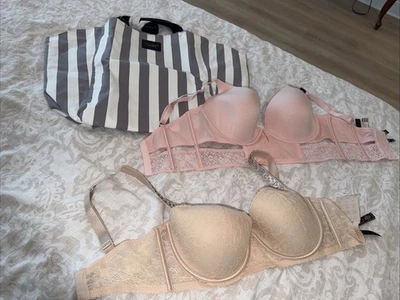 Lote de Nuevos Sujetadores Victoria Secret Para Mujer Talla 34 DD Incluye Bolso Grande Foto 1 de 4