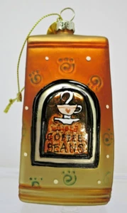 Bolsa de granos de café de Navidad de vidrio SCF adorno de 4" usado en excelente estado - Imagen 1 de 8