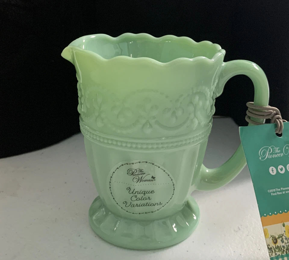 NWT PIONEER WOMAN TIMELESS BEAUTY CREAMER PITCHER JADE TIMELESS BEAUTY JADITE  - Image 1 of 1