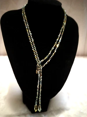 Collar con cuentas HEIDI DAUS "Pretty Lariat" (46-1/2" L./Jet AB-Color) Foto 1 de 4