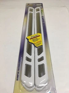 4 PCS WHITE FRONT REAR FEEL BUMPER GUARD SCRATCH CORNER PROTECTOR MOLDING K008 - Picture 1 of 12