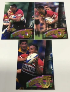 1996 New Zealand NPC Superstars Of Union Trading Card Factor J Chase Card Set(3) - Picture 1 of 5