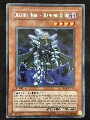 2006 Yugioh! TCG Destiny Hero Diamond Dude EOJ-EN003 1st Edition Ultimate Rare - Image 1 of 4