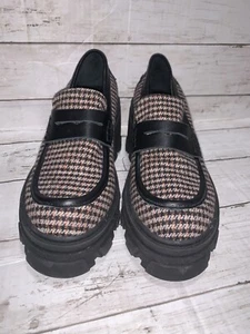 Mocasines Steve Madden Beth Penny para mujer bloque grueso Y2K tweed pata de gallo 8M - Imagen 1 de 8