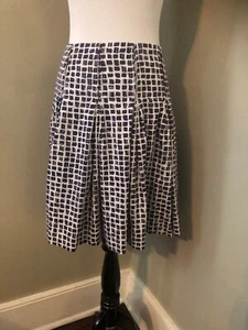 Martin + Osa White Purple Blue Pleated A Line Skirt Size 2 - Picture 1 of 7