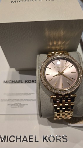 NUOVO Orologio Michael Kors Donna Blush Face Acciaio Inox Tono Oro MK3507 Nuovo con etichette