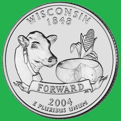 2004 P Wisconsin State Quarter Statehood Philadelphia ~ Uncirculated 2nd Cover