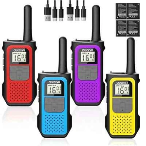 Rechargeable Walkie-Talkies Kids Set 22 Channels 1200mAh Battery for Camping UHF - Picture 1 of 2