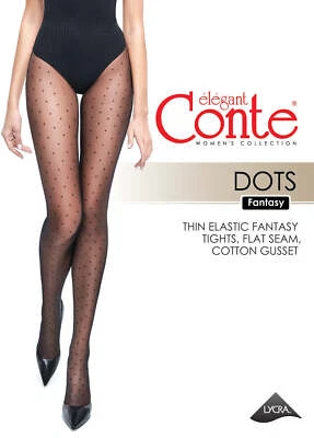 Meia-calça Conte Tights Dots - Moda moderna fantasia padrão bolinhas fantasia - Imagem 1 de 2