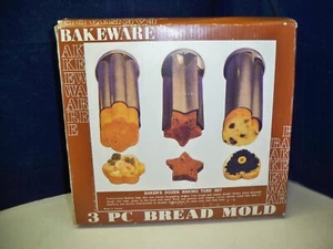 Tubos para hornear molde para pan docena panaderos 3 piezas vintage nuevos en caja - Imagen 1 de 1