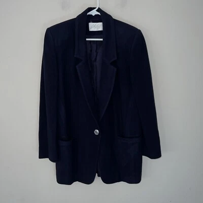 Blazer para mujer Lord & Taylor azul lana cachemir 1 botón chaqueta talla 6 Foto 1 de 4