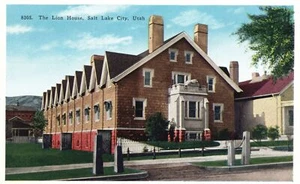 Postal de colección Casa del León Hogar del Presidente Brigham Young Salt Lake City Utah - Imagen 1 de 2