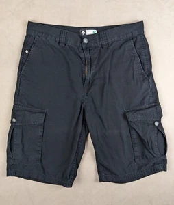 LRG 32x12 Mens Cargo Shorts Black Ripstop - Picture 1 of 13