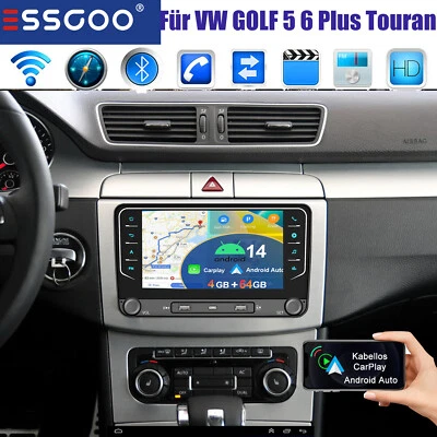 7" Für VW Golf 5 6 PLUS Touran Android 14 Autoradio 2+64G GPS Navi BT FM SWC RDS - Bild 1 von 4
