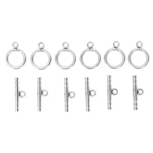 Stainless Steel Round Toggle Clasps T-Bar Clasps for Necklace Jewelry Making - Picture 1 of 12