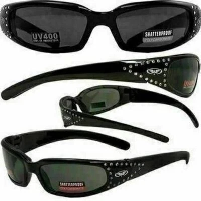 Gafas de sol acolchadas de espuma para mujer - 42 pedrería - lentes ahumadas Foto 1 de 2