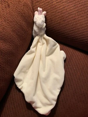 Cobertor de segurança Jellycat Bashful unicórnio chupeta edredom Lovey creme branco - Imagem 1 de 4