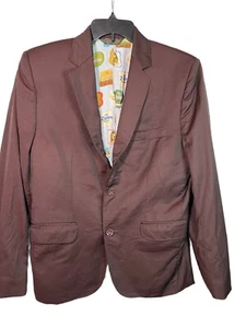 Giovanni Custom Made 100% Wool Blazer Burgundy Size 40 - Picture 1 of 11