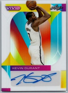 2023 Leaf Vivid #BA-KD1 Kevin Durant Gold Auto /25 Brooklyn Nets - Picture 1 of 2