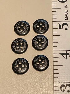 Genuine Harley Davidson Replacement Buttons 6 Black Shirt Buttons - Picture 1 of 1