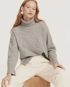 J Crew Turtleneck Sweater Gray Alpaca Wool Blend Sz Small S -  Soft - Picture 1 of 15
