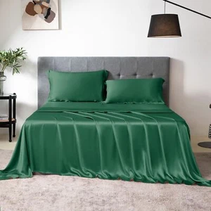 THXSILK 100% Mulberry Silk Sheet Set, 7A+ Silk Sheet Set Soft Breathable, Lux... - Picture 1 of 9