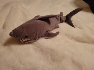 Folkmanis 20” Great White Shark Hand Puppet Realistic Ocean Animal Gray Plush - Picture 1 of 12