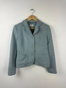 Brora Blazer Jacket Merino Wool Blue Size 10 - Picture 1 of 11