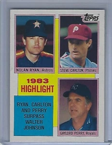 1984 Topps #4 Nolan Ryan / Steve Carlton / Gaylord Perry HL - Bild 1 von 2