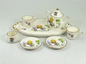 Vintage Staffordshire Miniature Mouse Birthday Tea Set English Fine Bone China - Picture 1 of 19